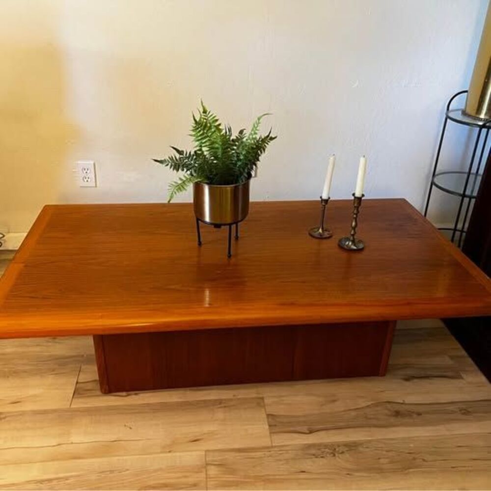 Vintage Danish Teak Pedestal Coffee Table